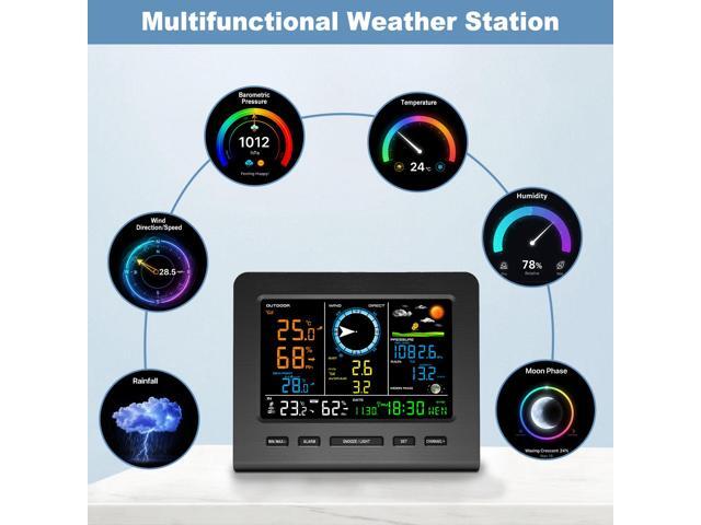 WiFi Weather Stations Wireless Indoor Outdoor, Home Weather Station with Rain Gauge, Wind Speed/Direction, Indoor/Outdoor Thermometer/Humidity,...