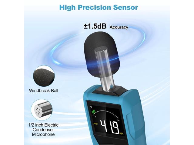 DURFICST Decibel Meter, Sound Level Meter with LCD Color Screen, 30-130dB SPL Meter with A/C Weighting, Data Hold, MAX/MIN,dB/SONE Unit,FAST/SLOW...