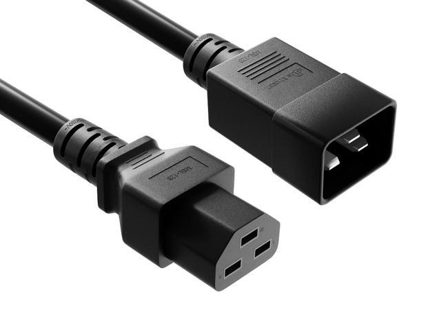 Cable Leader 8ft IEC C20 to C21 Heavy Duty Power Extension Cord, 12 AWG SJT 20A/250V, Black - Server Rack PDU Jumper Extension Cable, IEC 60320, UL...