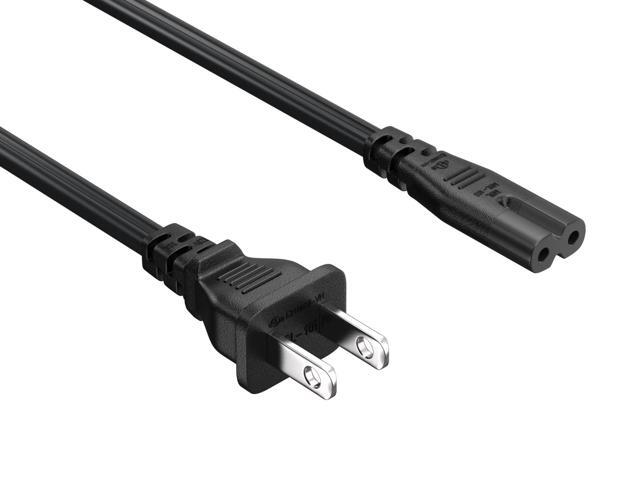 CableLeader 10ft 18 AWG Notebook Power Cord, Non-Polarized IEC320 C7 to 2 Prong NEMA 1-15P, Replacement for PS5 & PS4, Printers, TVs, Black