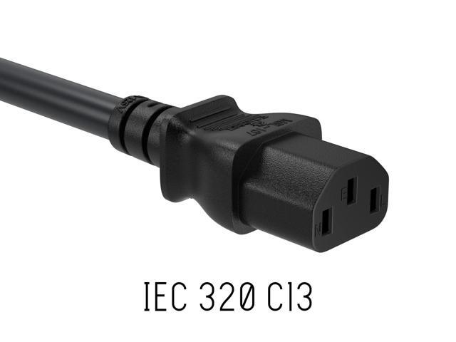 CableLeader 4ft 14 AWG Universal Power Cord IEC320 C13 to NEMA 5-15P, Extension Power Cord, Compatible with Computers, Monitors, Printers & TVs,...