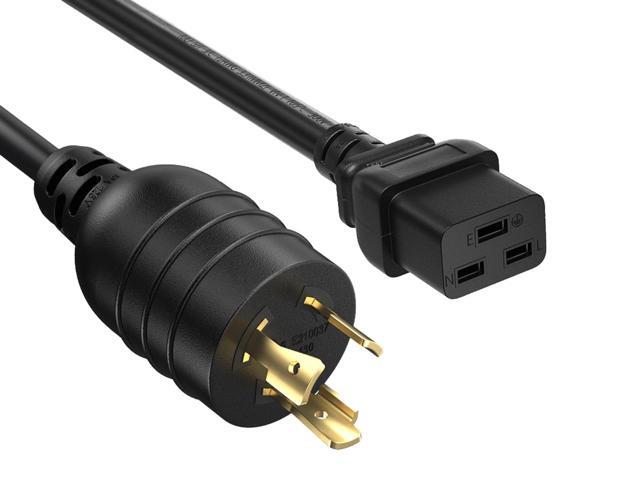 CableLeader 12ft NEMA L5-20P to C19 Heavy Duty Power Cord, 12 AWG, 20A/125V, w/ Industrial Grade Locking Plug, for Computers, Servers, Monitors to...