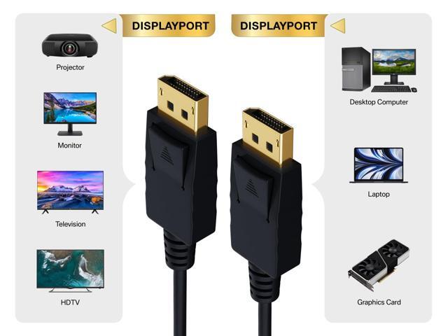 CableLeader 15ft Gold Plated Premium DisplayPort to DisplayPort Male to Male Cable with Latches, 4K Ultra HD with Audio, 28 AWG, for Monitor,...