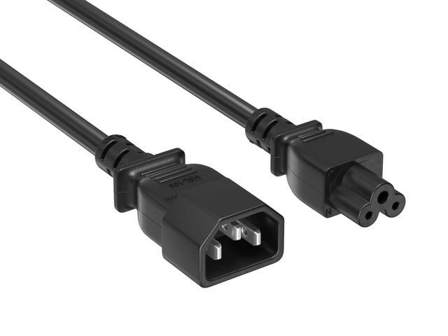 Cable Leader 3-Prong 6 Feet Black Power Cord IEC 60320 C14 to IEC 60320 C5, 18 AWG, 10 Amp