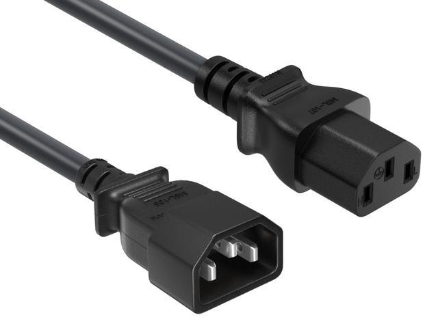Cable Leader 3ft 18 AWG Computer Power Extension Cord (IEC320 C13 to IEC320 C14), Black