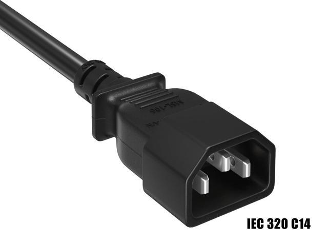 CableLeader 10ft IEC-320 C13 to C14 Heavy-Duty Power Extension Cord 18 AWG 10A/250V SJT, Computer to PDU CPU Power Extension Cable, PC Power Cable,...