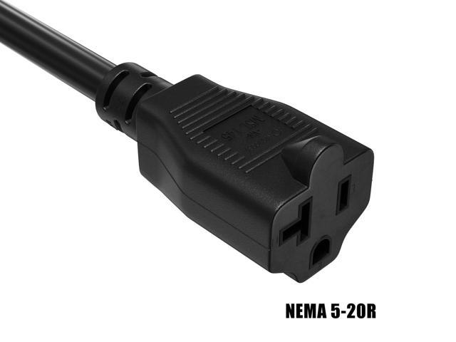 CableLeader 3ft Heavy-Duty NEMA 5-20P to NEMA 5-20R 12 AWG Extension Power Cord