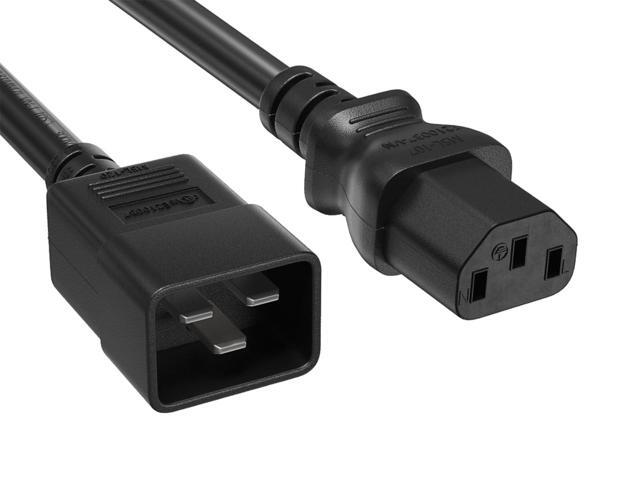 CableLeader 4ft IEC320 C20 to C13 Power Cord, 14AWG, 15A/250V, SJT, Power Extension Cord for PDUs, UPS Systems, Servers, Computer, Monitor & More,...