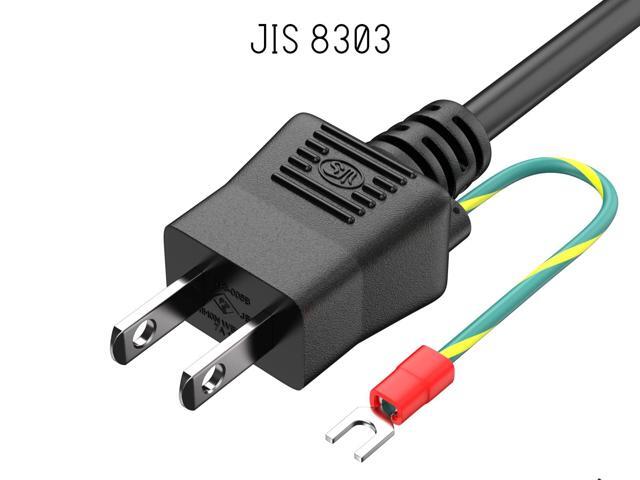 CableLeader 6ft IEC-320-13 to JIS 8303 Japan Power Cord with Ground, 18AWG, 7A/125V, Black