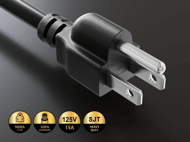 CableLeader 10ft 14 AWG Power Cord NEMA 5-15P to IEC320 C19 Three Horizontals, 15A/125V, Power Line for servers, high-power computers, PDUs, UPS...