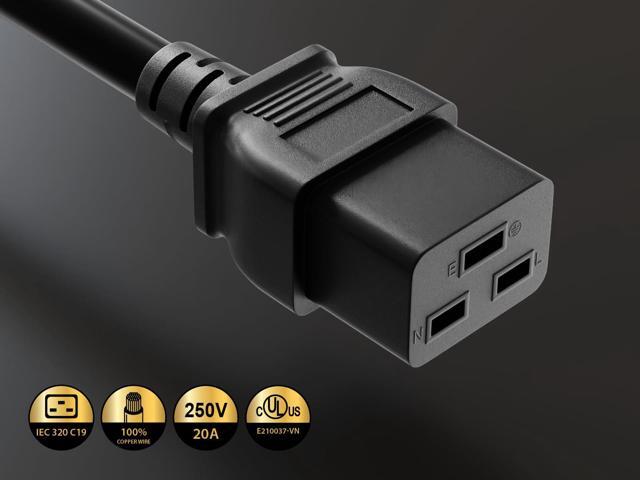 CableLeader 10ft 14 AWG Power Cord NEMA 5-15P to IEC320 C19 Three Horizontals, 15A/125V, Power Line for servers, high-power computers, PDUs, UPS...