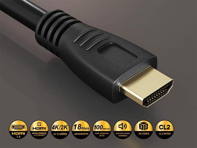 CableLeader 35ft CL2 Rated High Speed HDMI Cable with Ethernet, 4K Support, 26 AWG, Long HDMI Cable for in Wall Installation, Black