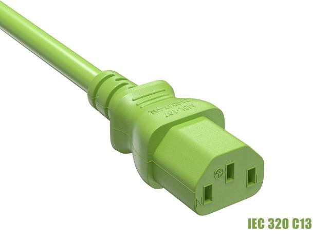 CableLeader 10ft IEC-320 C13 to C14 Heavy-Duty Power Extension Cord 18 AWG 10A/250V SJT, Computer to PDU CPU Power Extension Cable, PC Power Cable,...