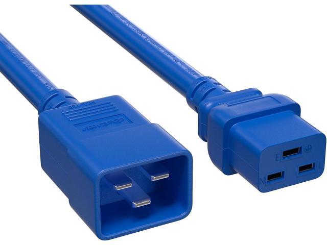 CableLeader 8ft 12 AWG Heavy Duty Power Cord IEC320 C20 to IEC320 C19, 20A 250V, Extension Cable for PDUs, UPS Systems & Servers, Blue