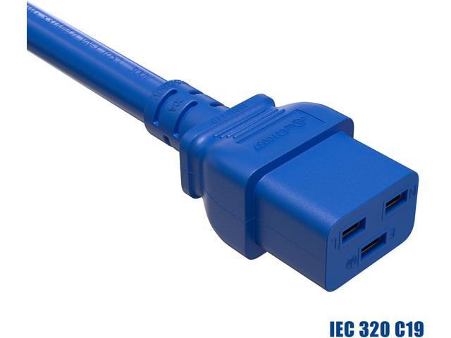 CableLeader 3ft 12 AWG Heavy Duty Power Cord IEC320 C20 to IEC320 C19, 20A 250V, Extension Cable for PDUs, UPS Systems & Servers, Blue