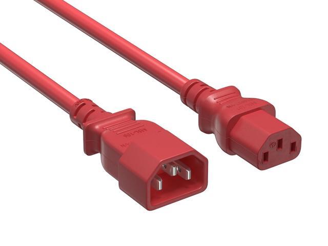 CableLeader 10ft IEC-320 C13 to C14 Heavy-Duty Power Extension Cord 18 AWG 10A/250V SJT, Computer to PDU CPU Power Extension Cable, PC Power Cable,...