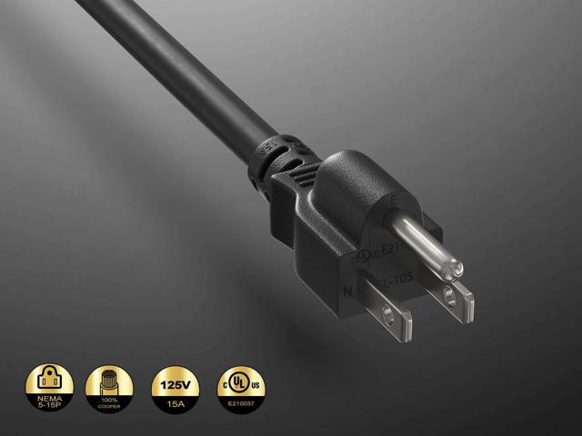 CableLeader 20in 1x NEMA 5-15P to 4 x NEMA 5-15R Power Extension Cord Splitter Cable 14 AWG