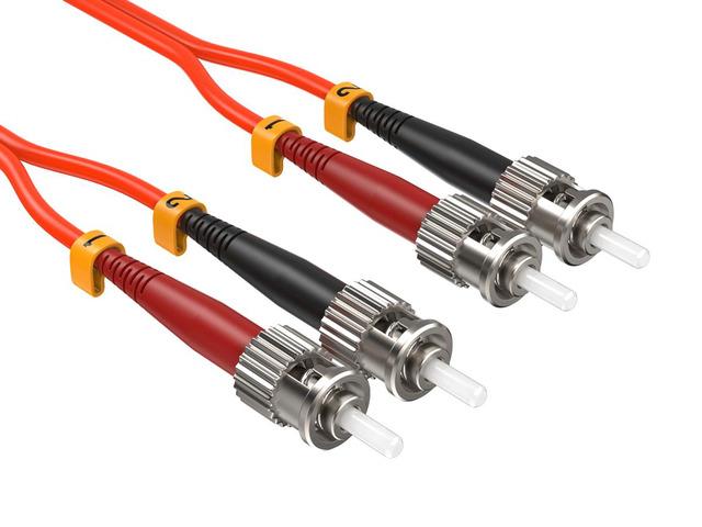 Cable Leader 1m(3ft) OM1 ST to ST Fiber Optic Patch Cable, Multimode Duplex 62.5/125, Corning, 1G/10G, OFNR, Orange