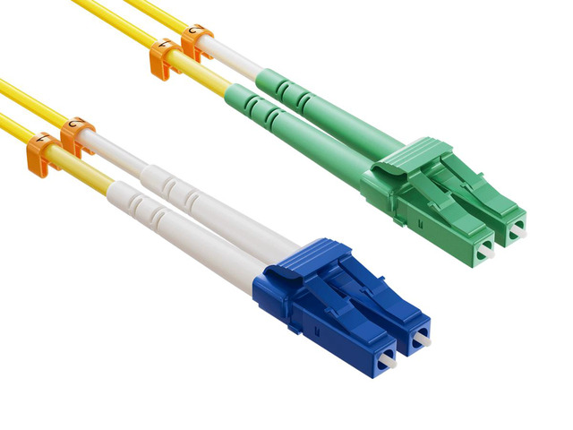 Cable Leader 5m(16ft) OS2 LC to LC Fiber Optic Patch Cable, Single-mode Duplex 9/125, Corning, 10G/100G LR, LSZH, Yellow
