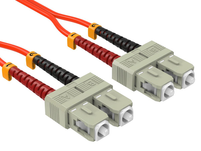 Cable Leader 10m(33ft) OM1 SC to SC Fiber Optic Patch Cable, Multimode Duplex 62.5/125, Corning, 1G/10G, OFNR, Orange