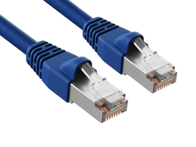 Cable Leader 14ft Cat6a Shielded Ethernet Cable / STP LAN Patch Cable, 10 Gigabit RJ45, 500MHz 24AWG Bare Copper F/UTP, Blue, for Data Center,...