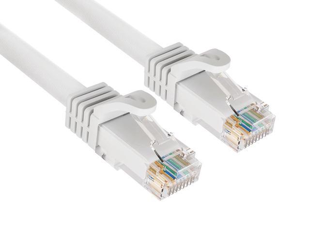 Cable Leader 10ft Cat6a Ethernet Cable / High Speed LAN Patch Cable, 10 Gigabit RJ45, 500MHz 24AWG Bare Copper UTP, White, for Gaming, PS5, Xbox & PC