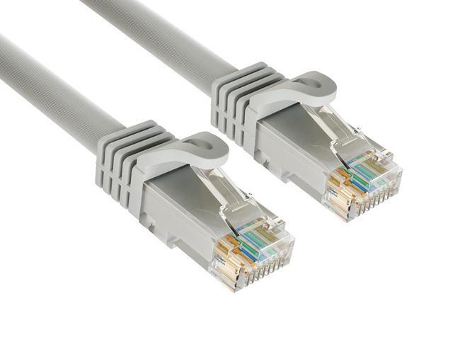 Cable Leader 7ft Cat6a Ethernet Cable / High Speed LAN Patch Cable, 10 Gigabit RJ45, 500MHz 24AWG Bare Copper UTP, Gray, for Gaming, PS5, Xbox & PC