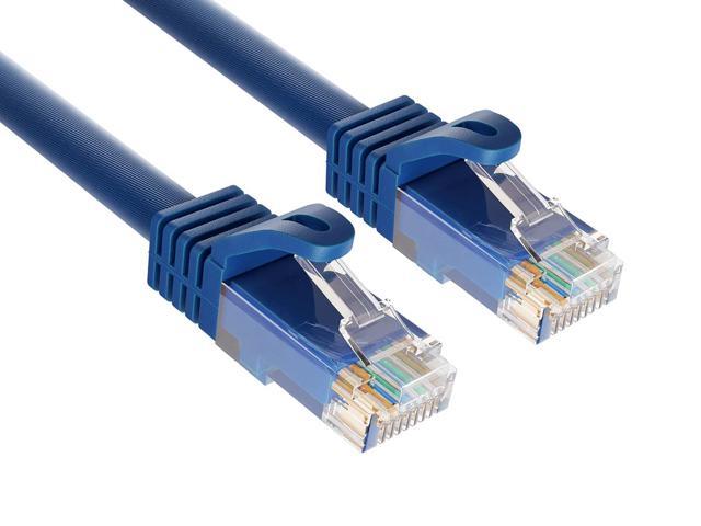 Cable Leader 6in Cat6a Ethernet Cable / High Speed LAN Patch Cable, 10 Gigabit RJ45, 500MHz 24AWG Bare Copper UTP, Blue, for Gaming, PS5, Xbox & PC