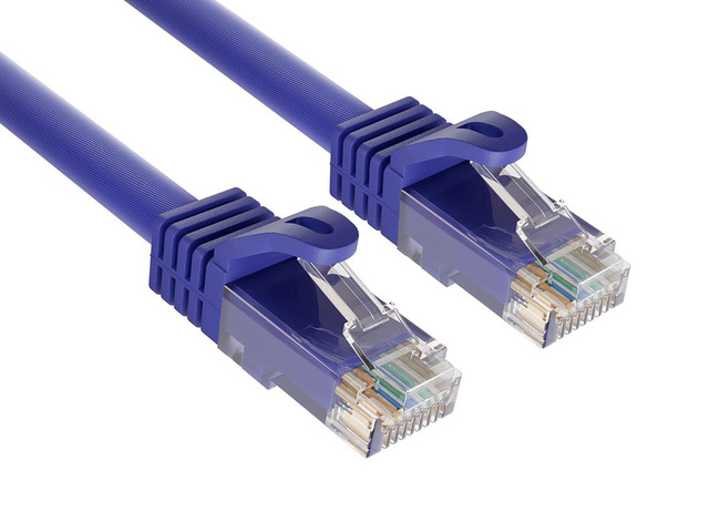 Cable Leader 5ft Cat6a Ethernet Cable / High Speed LAN Patch Cable, 10 Gigabit RJ45, 500MHz 24AWG Bare Copper UTP, Purple, for Gaming, PS5, Xbox & PC