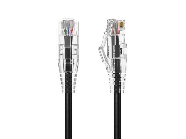 Cable Leader 5ft Cat6a Ethernet Cable / Slim High Speed LAN Patch Cable, 10 Gigabit RJ45, 500MHz 28AWG Bare Copper UTP, Black, for Patch Panel,...