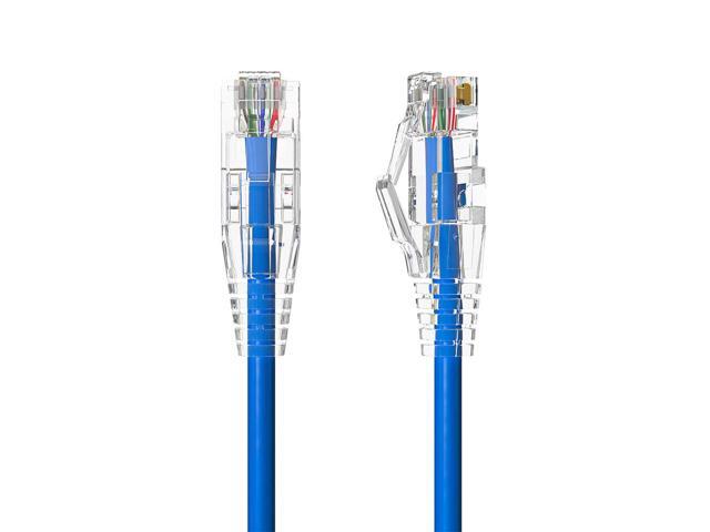 Cable Leader 20ft Cat6a Ethernet Cable / Slim High Speed LAN Patch Cable, 10 Gigabit RJ45, 500MHz 28AWG Bare Copper UTP, Blue, for Patch Panel,...