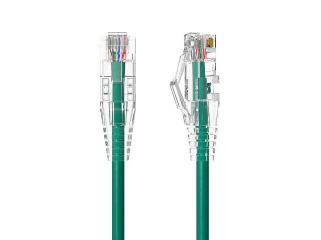 Cable Leader 25ft Cat6a Ethernet Cable / Slim High Speed LAN Patch Cable, 10 Gigabit RJ45, 500MHz 28AWG Bare Copper UTP, Green, for Patch Panel,...