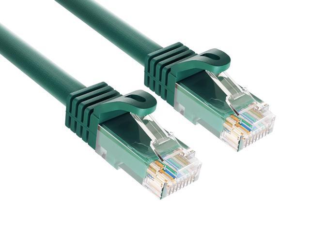 Cable Leader 6in Cat6a Ethernet Cable / High Speed LAN Patch Cable, 10 Gigabit RJ45, 500MHz 24AWG Bare Copper UTP, Green, for Gaming, PS5, Xbox & PC