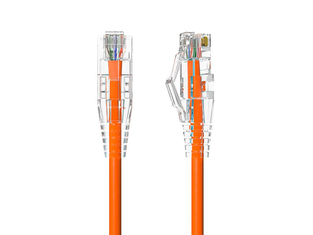 Cable Leader 4ft Cat6a Ethernet Cable / Slim High Speed LAN Patch Cable, 10 Gigabit RJ45, 500MHz 28AWG Bare Copper UTP, Orange, for Patch Panel,...