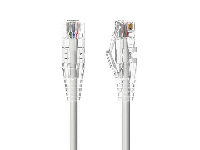 Cable Leader 7ft Cat6 Slim Ethernet Cable / Mini LAN Patch Cable, 1 Gigabit RJ45, 250MHz 28AWG Bare Copper UTP, Gray, for Patch Panel, Wall &...