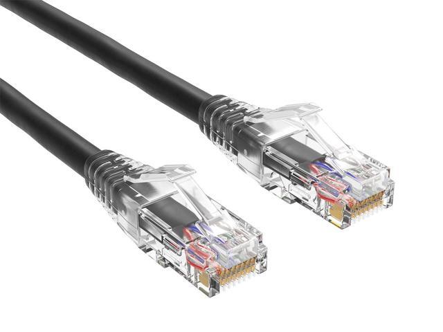 Cable Leader 25ft Cat6 Ethernet Cable / High Speed LAN Patch Cable, 1 Gigabit RJ45, 550MHz 24AWG Bare Copper UTP, Black, for Home, Office, Gaming &...