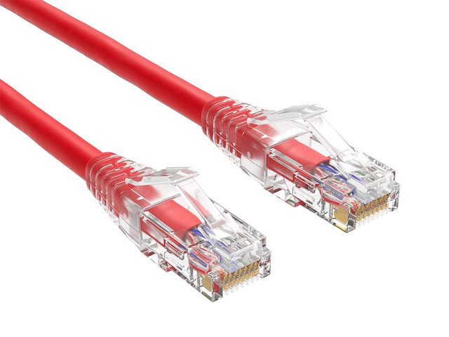 Cable Leader 1ft Cat6 Ethernet Cable / High Speed LAN Patch Cable, 1 Gigabit RJ45, 550MHz 24AWG Bare Copper UTP, Red, for Home, Office, Gaming &...