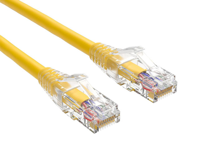 Cable Leader 25ft Cat6 Ethernet Cable / High Speed LAN Patch Cable, 1 Gigabit RJ45, 550MHz 24AWG Bare Copper UTP, Yellow, for Home, Office, Gaming...