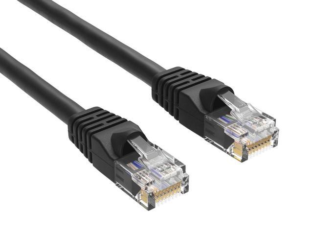 Cable Leader 12ft Cat6 Ethernet Cable / High Speed LAN Patch Cable, 1 Gigabit RJ45, 550MHz 24AWG Bare Copper UTP, Black, for Home, Office, Gaming &...