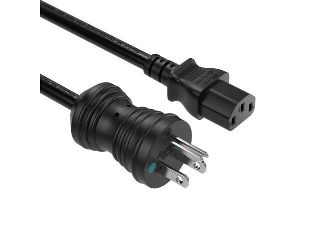 Cable Leader 3ft NEMA 5-15P to C13 Power Cord, 16 AWG SJT 13A/125V, Black - PC, Monitor & Computer AC Power Cord, UL Listed