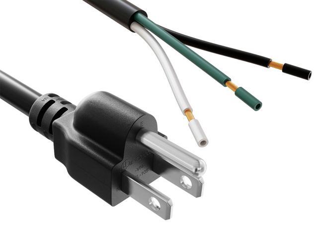 Cable Leader 6ft NEMA 5-15P to ROJ Heavy Duty Power Cord, 14 AWG SJT 15A/125V, Black - PC, Monitor & Computer AC Power Cord, UL Listed