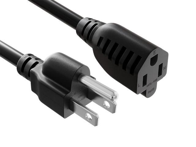Cable Leader 100ft NEMA 5-15P to 5-15R Heavy Duty Power Extension Cord, 14 AWG SJTW 15A/125V, Black - 3 Prong Grounded Indoor Extension Cable for...