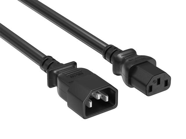 Cable Leader 15ft IEC C14 to C13 Heavy Duty Power Extension Cord, 14 AWG SJT 15A/250V, Black - Server Rack PDU Jumper Extension Cable, IEC 60320,...