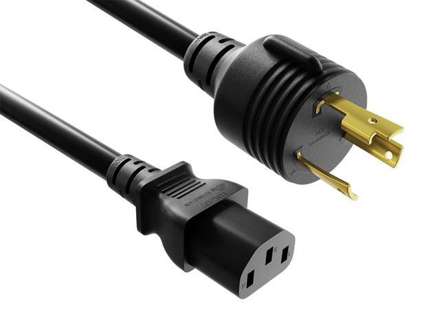 Cable Leader 6ft NEMA L6-30P to C13 Locking Power Cord, 14 AWG SJT 10A/125V, Black - Twist-Lock Server & PDU Power Cable, UL Listed