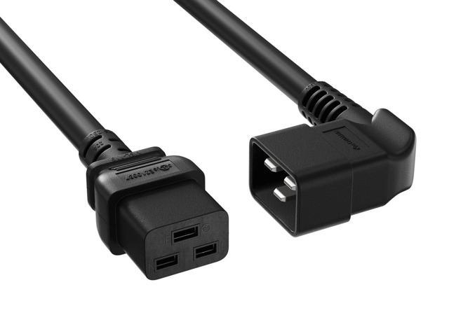 Cable Leader 10ft IEC C20 to C19 Heavy Duty Power Extension Cord, 12 AWG SJT 20A/250V, Black - Server Rack PDU Jumper Extension Cable, IEC 60320,...