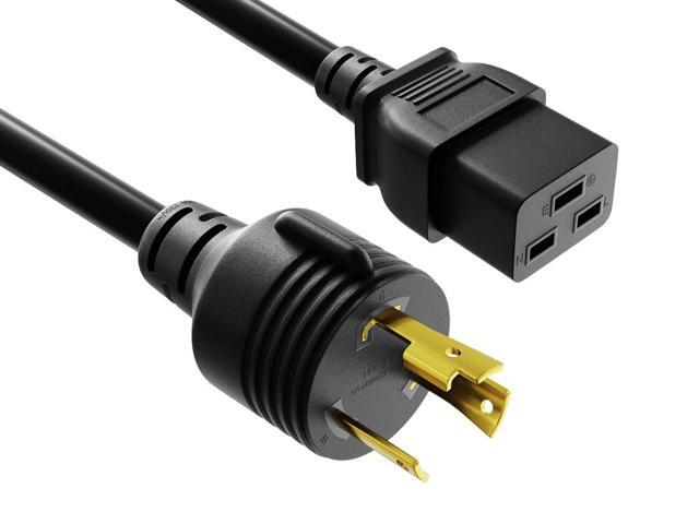 Cable Leader 8ft NEMA NEMA 5-15P to C13 Heavy Duty Power Cord, 12 AWG SJT 10A/125V, Black - PC, Monitor & Computer AC Power Cord, UL Listed