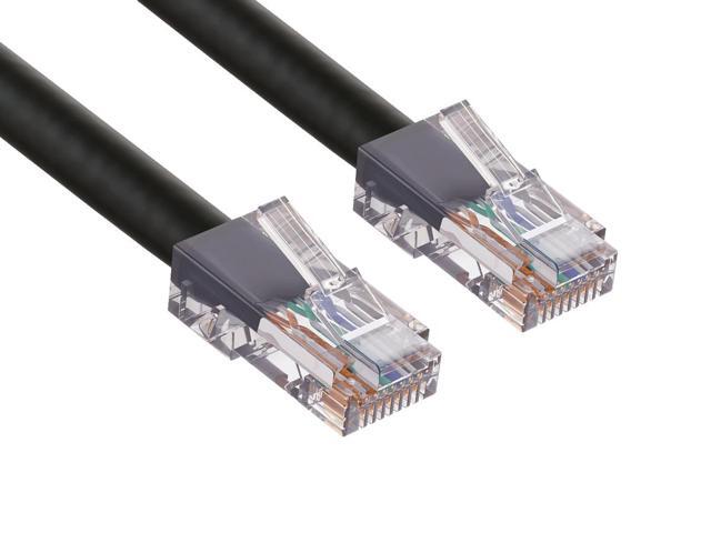 Cable Leader 5ft Cat6 Non-Booted Ethernet Cable / LAN Patch Cable, 1 Gigabit RJ45, 550MHz 24AWG Bare Copper UTP, Black, for Patch Panel, Data...