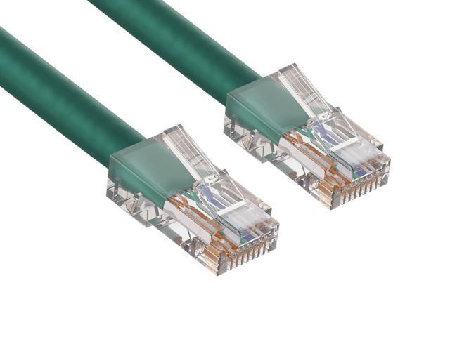 Cable Leader 100ft Cat6 Non-Booted Ethernet Cable / LAN Patch Cable, 1 Gigabit RJ45, 550MHz 24AWG Bare Copper UTP, Green, for Patch Panel, Data...