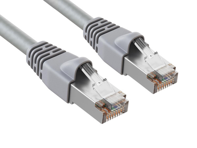 Cable Leader 15ft Cat5e Shielded Ethernet Cable / STP LAN Patch Cable, 1 Gigabit RJ45, 350MHz 24AWG Bare Copper, Gray, for Data Center, Server Room...