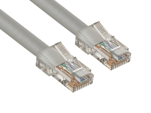 Cable Leader 14ft Cat5e Non-Booted Ethernet Cable / LAN Patch Cable, 1 Gigabit RJ45, 350MHz 24AWG Bare Copper UTP, Gray, for Patch Panel, Data...